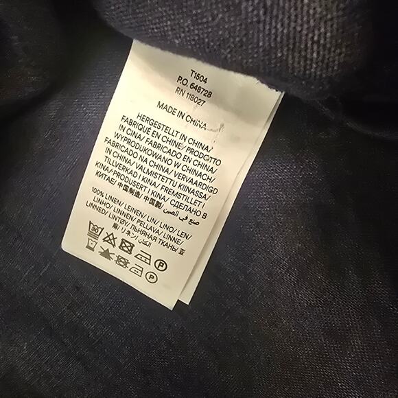 NWT Boden Linen Navy Split Neck Blouse size 8 / Medium - Picture 6 of 6